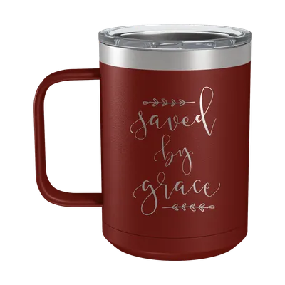 Saved By Grace 15oz Insulated Camp Mug