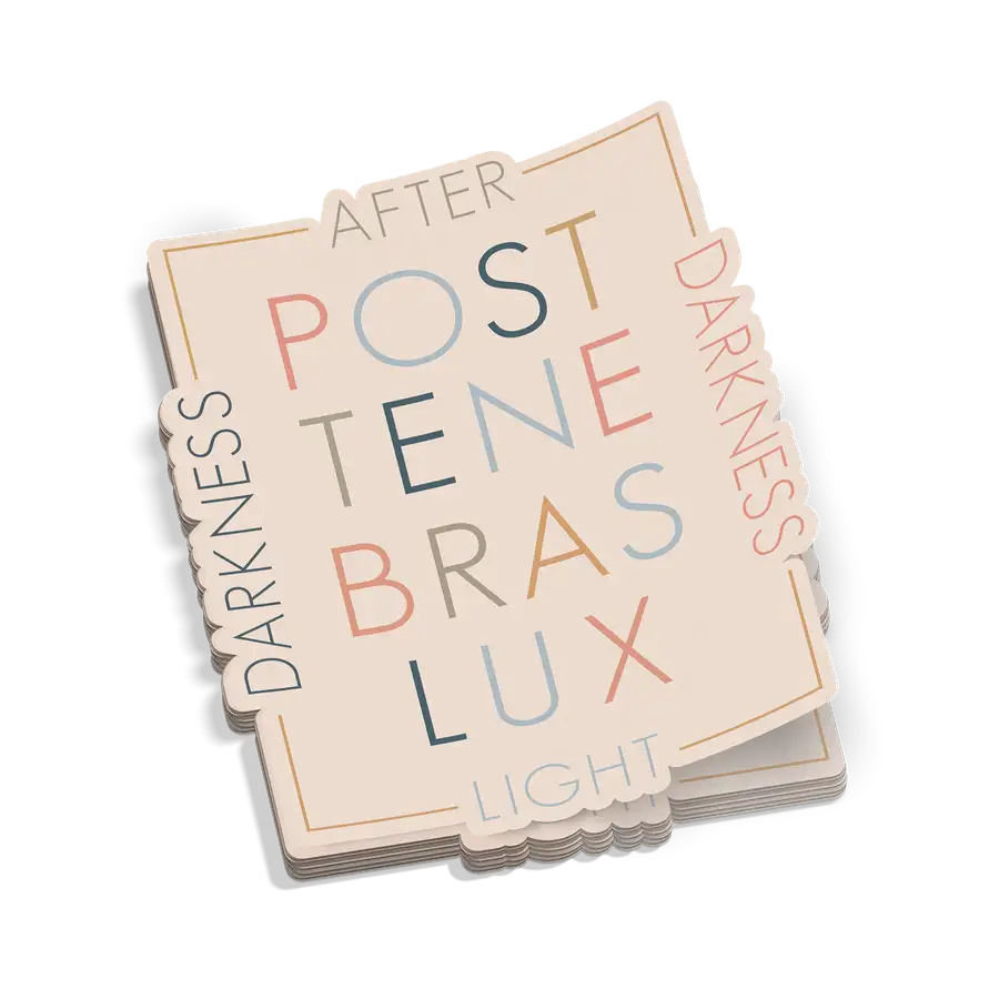 Post Tenebras Lux Script Sticker