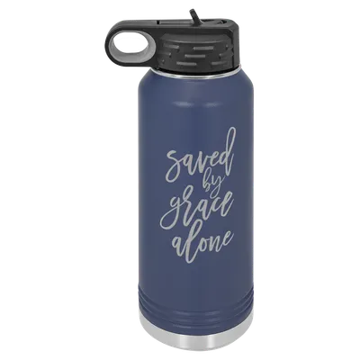 Saved By Grace Alone Script Insulated Bottle