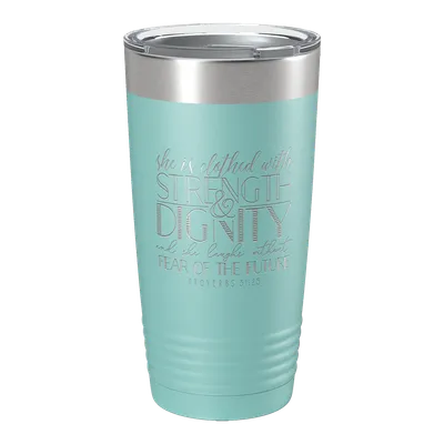 She Is Clothed (Lettered) 20oz Insulated Tumbler