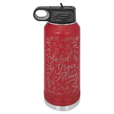 Saved By Grace Alone Floral Insulated Bottle