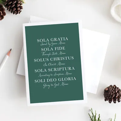 Five Solas Greeting Card Set Of 10