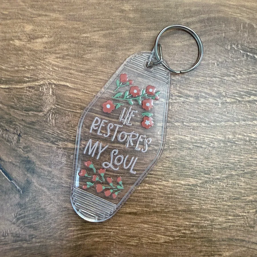 He Restores My Soul Acrylic Motel Key Chain #2