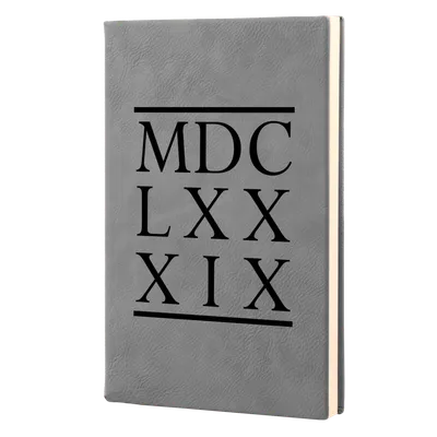 1689 BCF Roman Numerals Leatherette Hardcover Journal