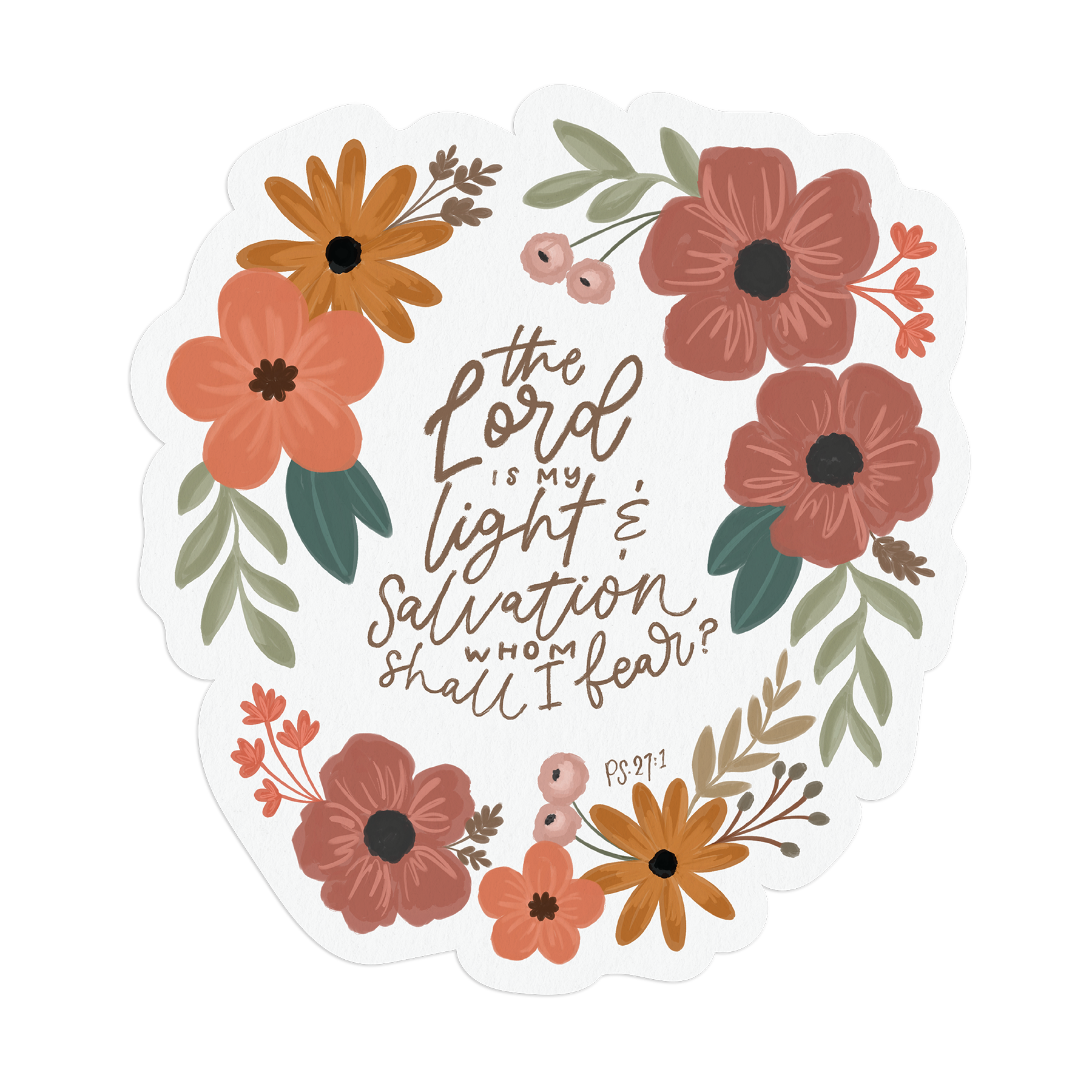 Lord Words Sticker The Lord Is My Light Sticker | Christian Statements