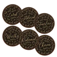 Floral Words Coaster Set of 6