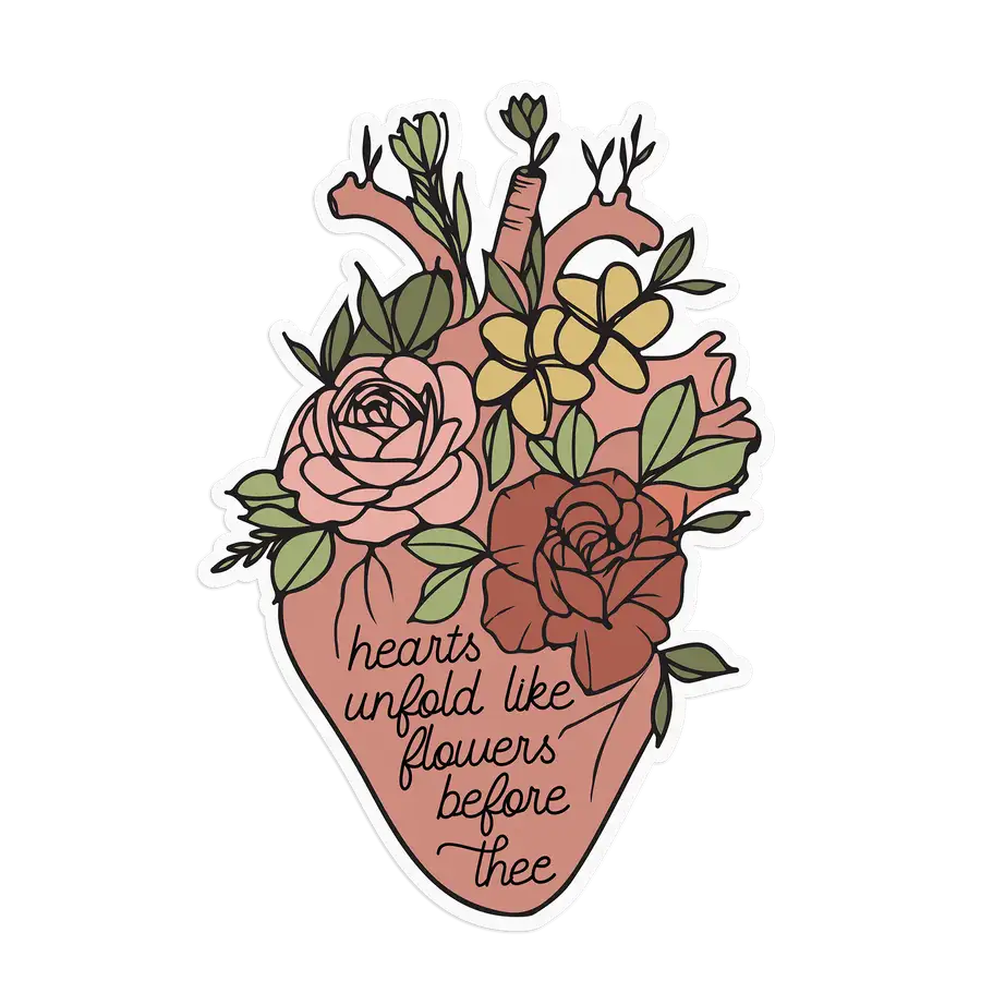 Hearts Unfold Like Flowers Sticker #2