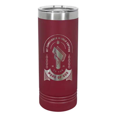 Held Captive to the Word of God 22oz Insulated Skinny Tumbler