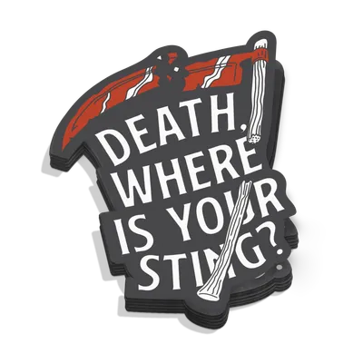 Death Where Is Your Sting Sticker