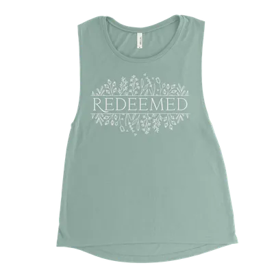 Redeemed Floral Muscle Tank