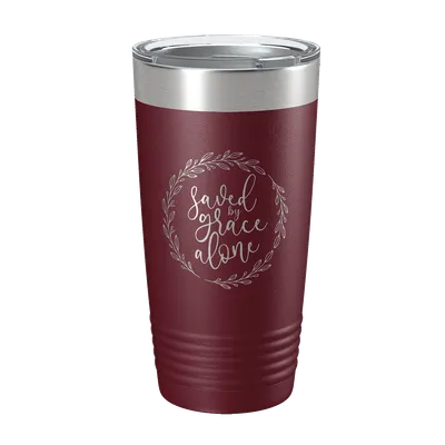 Saved By Grace Alone Wreath 20oz Insulated Tumbler