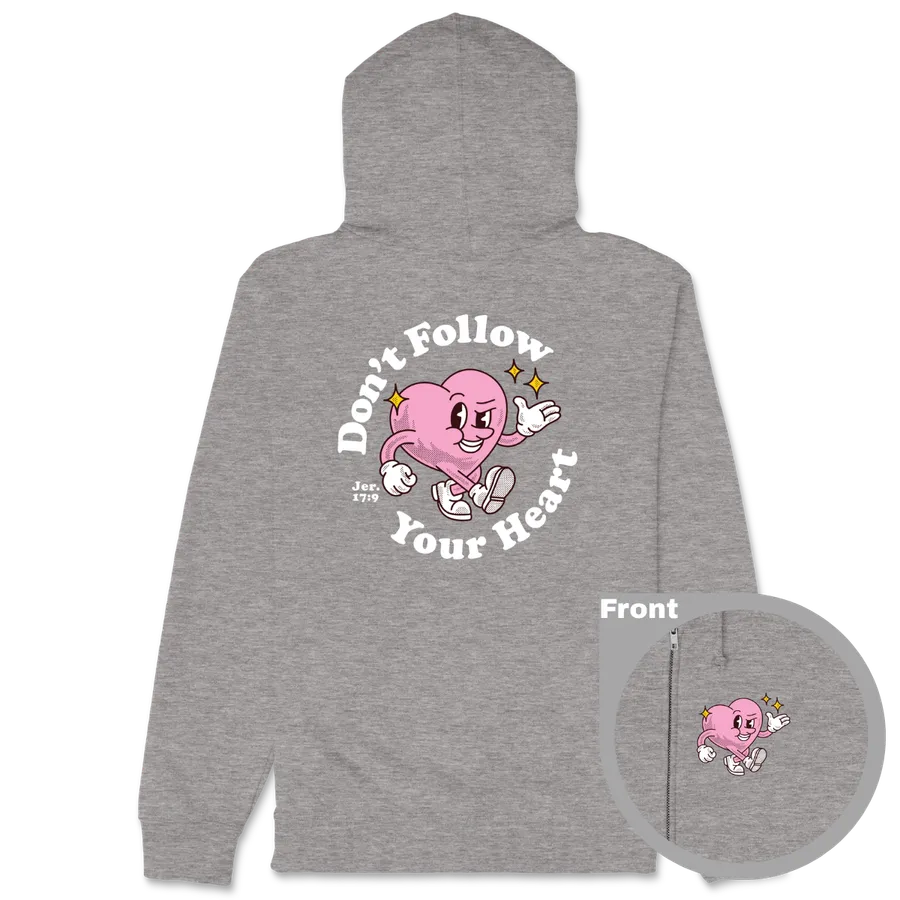 Don't Follow Your Heart Retro Zipper Hoodie