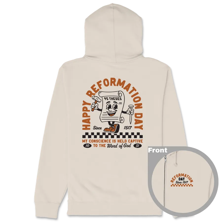Happy Reformation (Sand) Zipper Hoodie