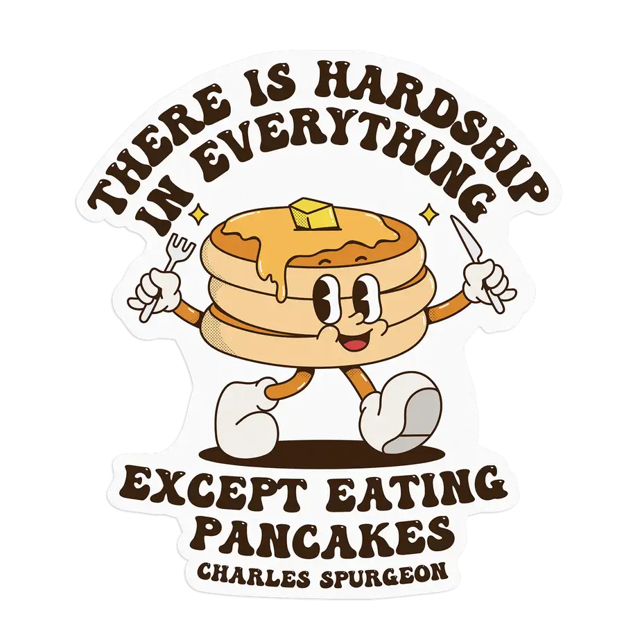 Eating Pancakes Retro Sticker #2