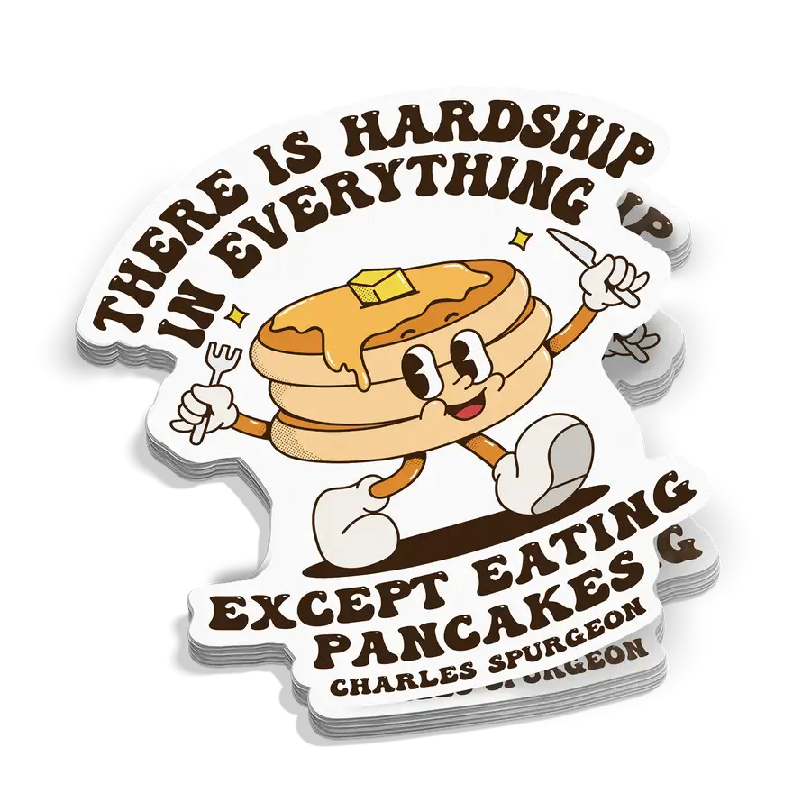Eating Pancakes Retro Sticker