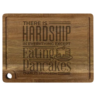 Eating Pancakes Cutting Board Drip Acacia