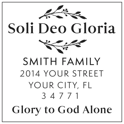 Soli Deo Gloria Floral Address Stamp