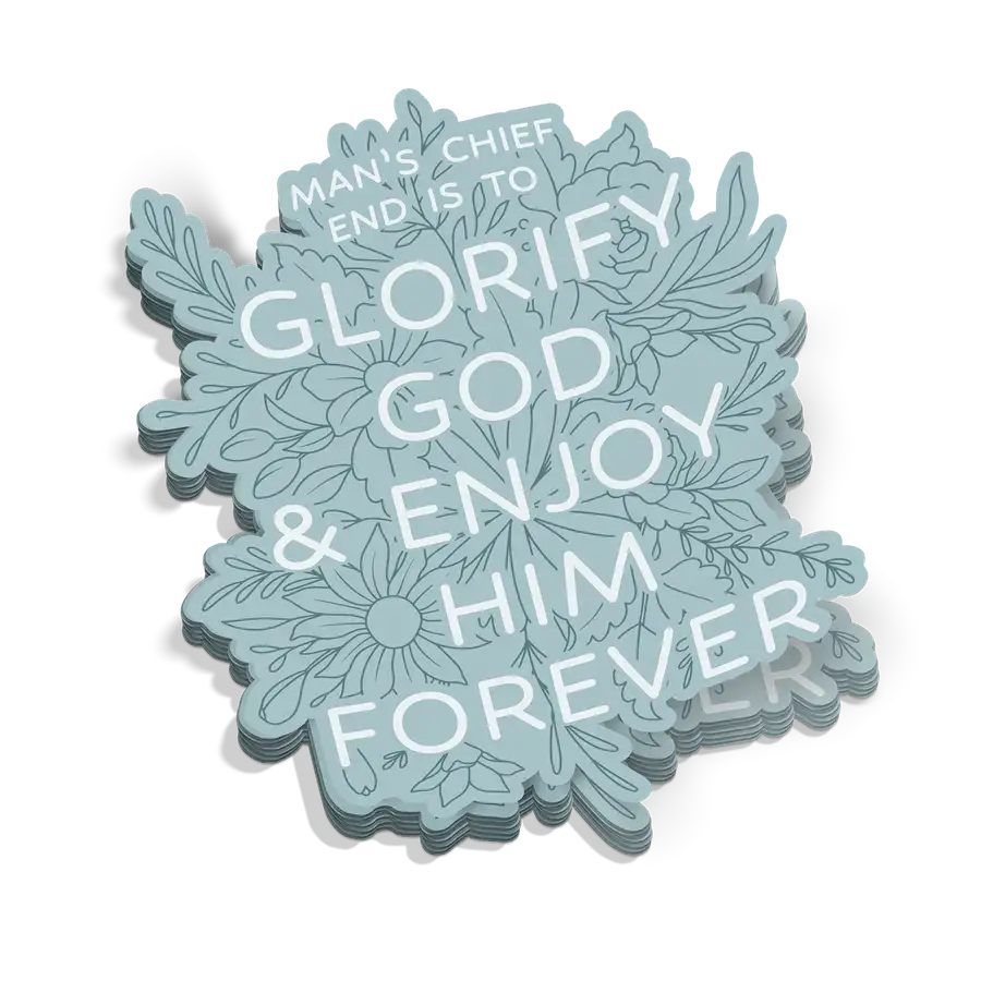 Glorify God And Enjoy Him Floral Sticker