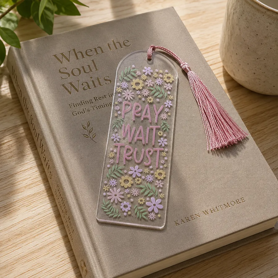 Pray Wait Trust Acrylic Bookmark