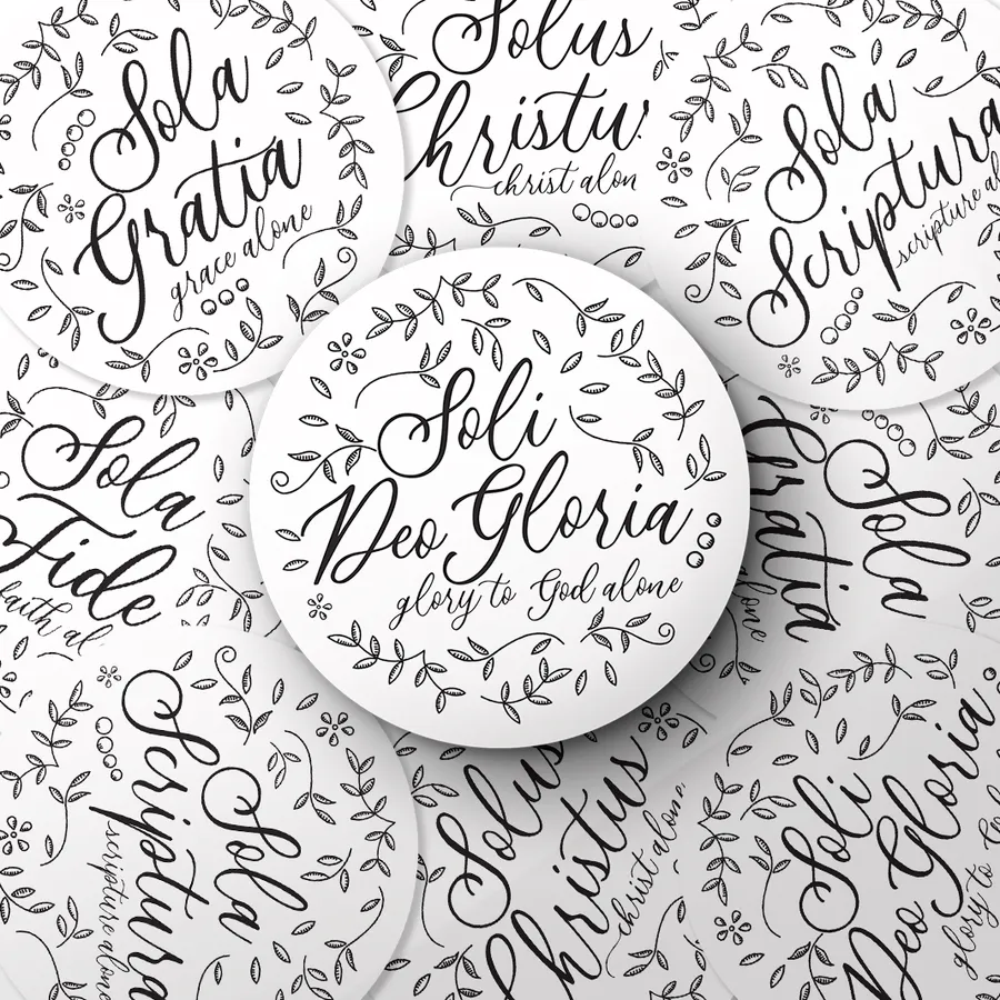 The Floral Five Solas Sticker Set